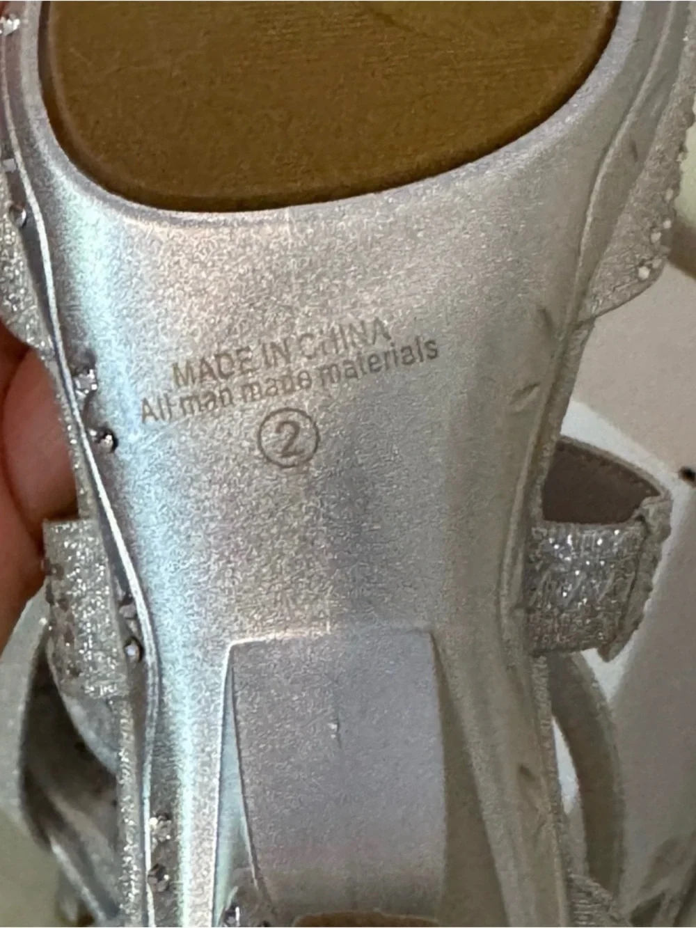 Dream Pairs Silver Glitter Rhinestone Strappy Low Heel Sandals